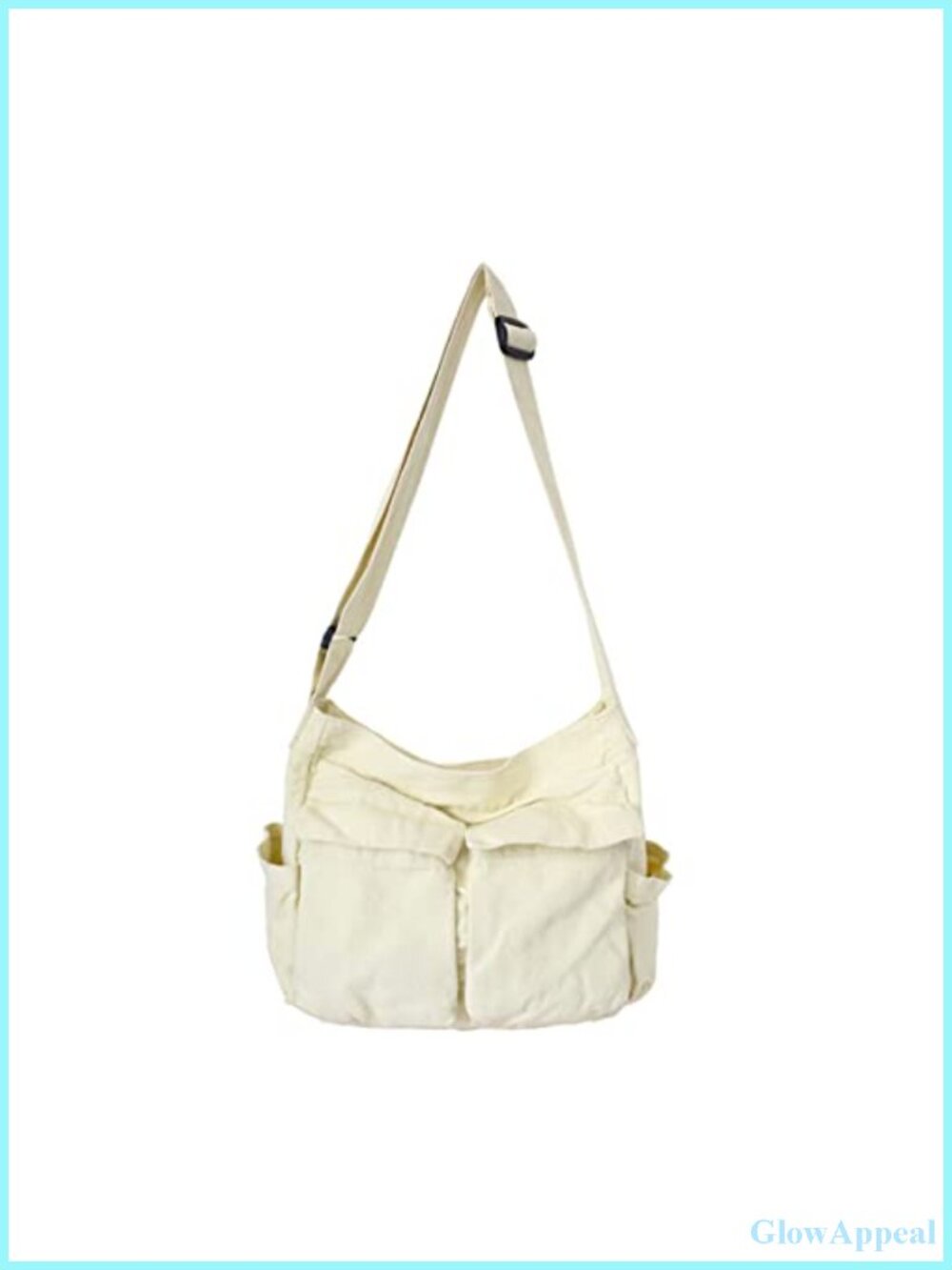 Vintage Black Canvas Crossbody Messenger Bag for School & Laptop